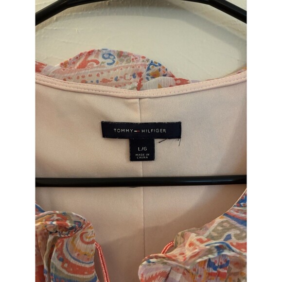 Tommy Hilfiger St. Tropez Pink Paisley Sleeveless Shift Dress Large Coastal - Picture 4 of 6